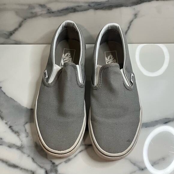 Vans Unisex Classic Gray Slip-on Shoes Men Sz 6 Women Sz 7.5 Old Skool Skater - Picture 4 of 9